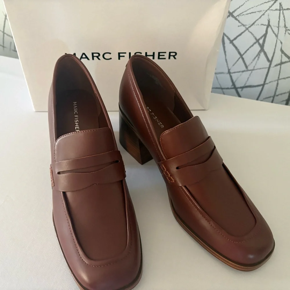 Marc Fisher Women’s Tan Slip-On Loafers - Picture 3 of 8